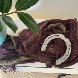 Shimmery Pink and Green Scarf